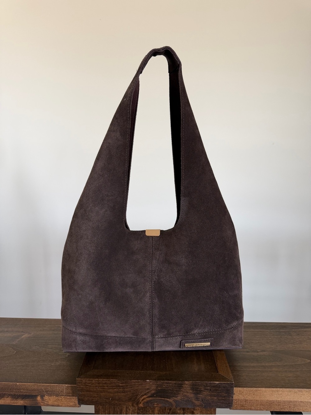 House of Harlow 1960 Dark Brown Suede Shoulder Hobo Bag